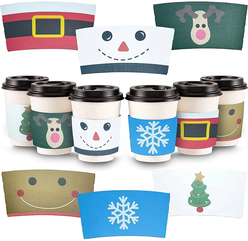 Uchampak - Paper Coffee Cups Sleeves for Beverage Drinking Cup Cup Sleeves 1