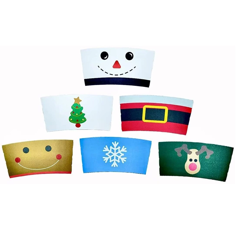 Uchampak- Disposable Corrugated Cup Sleeves Jackets Holder Kraft Protective Heat Insulation Drinks Insulated 1