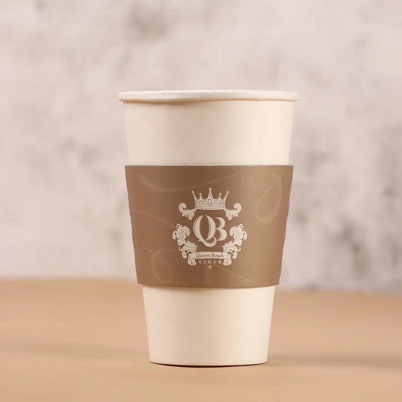 Uchampak- Per a begudes calentes i fredes Funda de tassa de paper de color personalitzada i funda de tassa reutilitzable 1