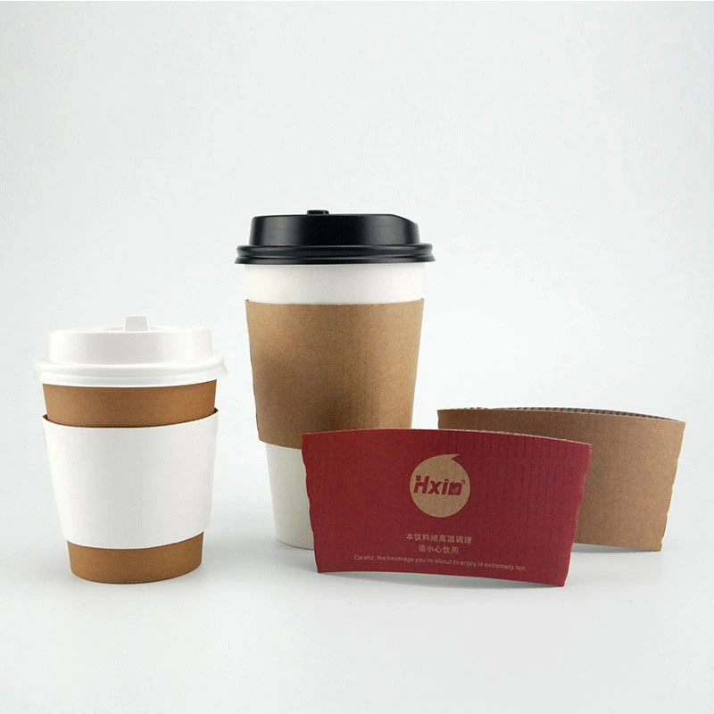 Uchampak - Custom Printing Corrugated Paper Coffee Cup Sleeves Holder Sleeve for Paper Cups Cup Sleeves 1
