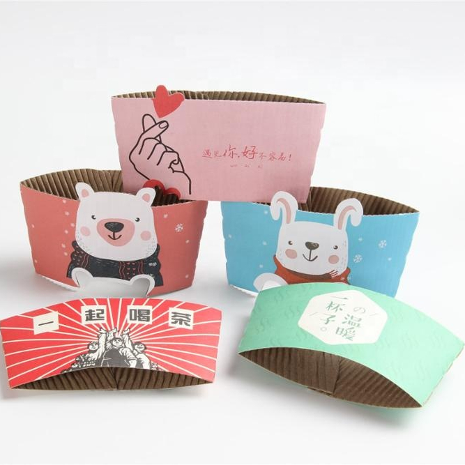 Uchampak- custom logo printing corrugated kraft paper coffee cup sleeve Cup Sleeves 1