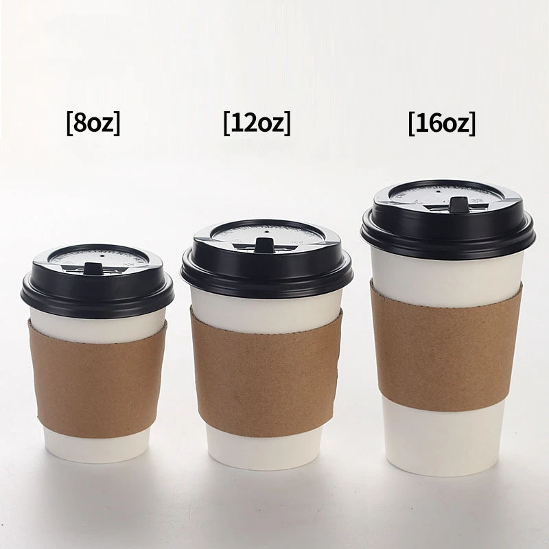 Uchampak - Top 24oz customized logo wholesale with lid and sleeve biodegradable disposable coffee cup Cup Sleeves 1