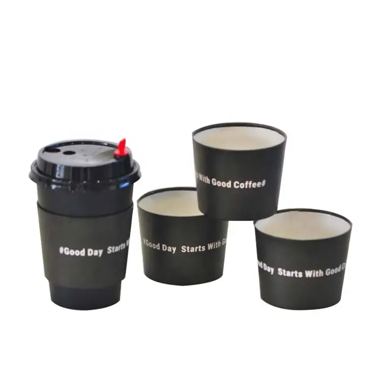 Uchampak - ਲੋਗੋ ਪ੍ਰਿੰਟਿਡ ਬਲੈਕ ਕੌਫੀ ਮਗ ਸਲੀਵ ਕੱਪ ਸਲੀਵਜ਼ 1