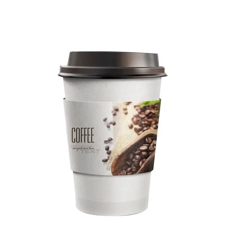 Uchampak - Gewellte Kaffi Coupe Hülse mat verschiddene Dimensiounen Cup Sleeves 1