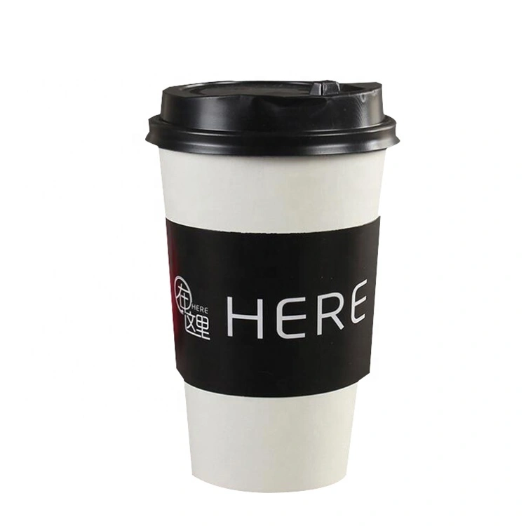 Uchampak - Customized black coffee sleeve cup sleeve with printing Cup Sleeves 1