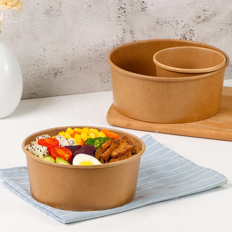 Uchampak - Deli Kraft Container Take Away Disposable Noodle Salad Soup Bowl Paper Cup 1