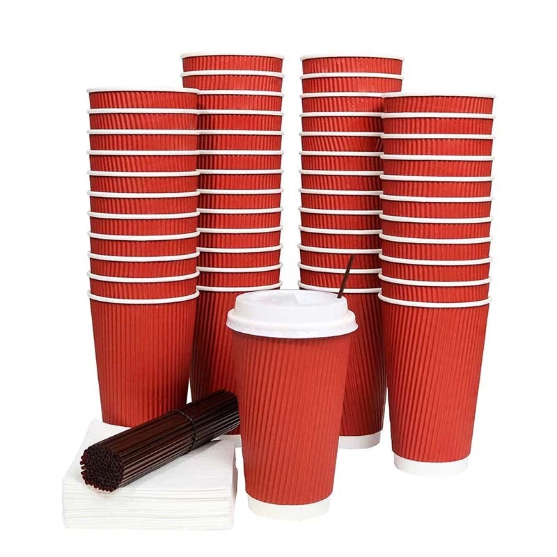 Uchampak - Siyah Tek Kullanımlık Çift Duvar Altın Folyo Damgalama Özel Logo Hepsi 4oz 8oz 12oz Craft Gsm Stil Ambalaj 1