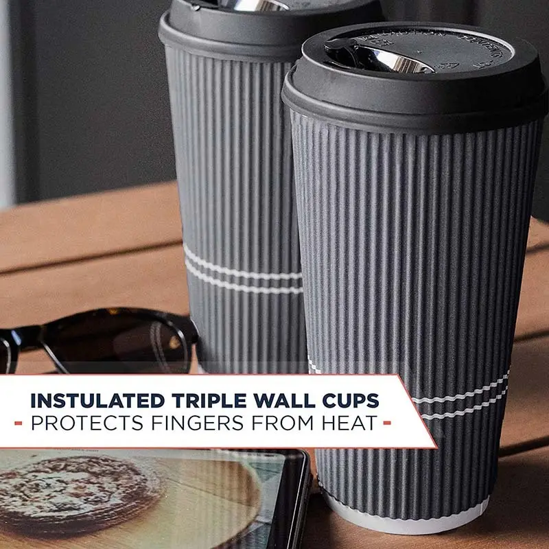 Uchampak Paper Coffee Cups with Lids Upply 7