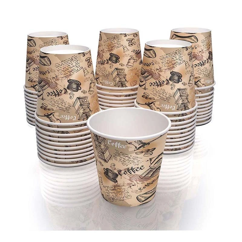 Uchampak - Paper Disposable Cups, Hot / Cold Beverage Drinking Cup for Water, Juice Single wall cup 1