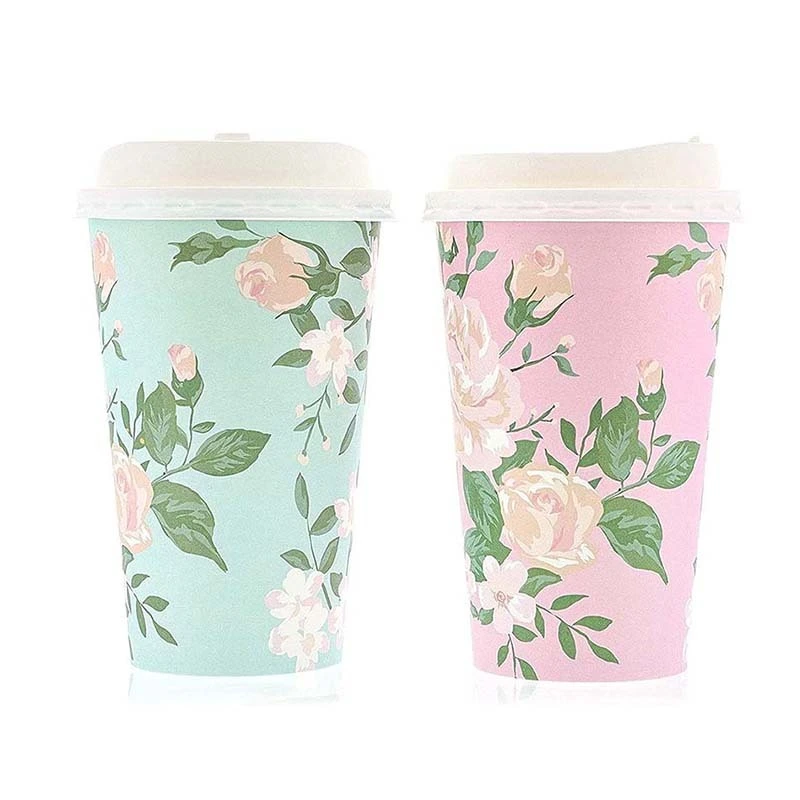 Uchampak - Paper Disposable Cups, Hot / Cold Beverage Drinking Cup for Water, Juice Single wall cup2 1