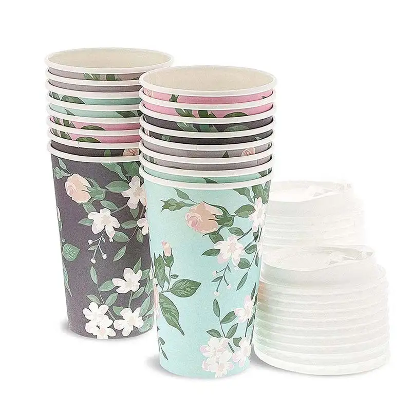 Uchampak- Paper Disposable Cups, Hot / Cold Beverage Drinking Cup for Water, Juice Single wall cup1 1