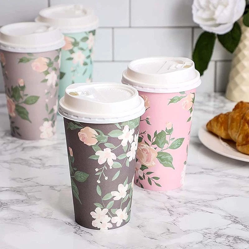 Uchampak - Paper Disposable Cups, Hot / Cold Beverage Drinking Cup for Water, Juice Single wall cup3 1