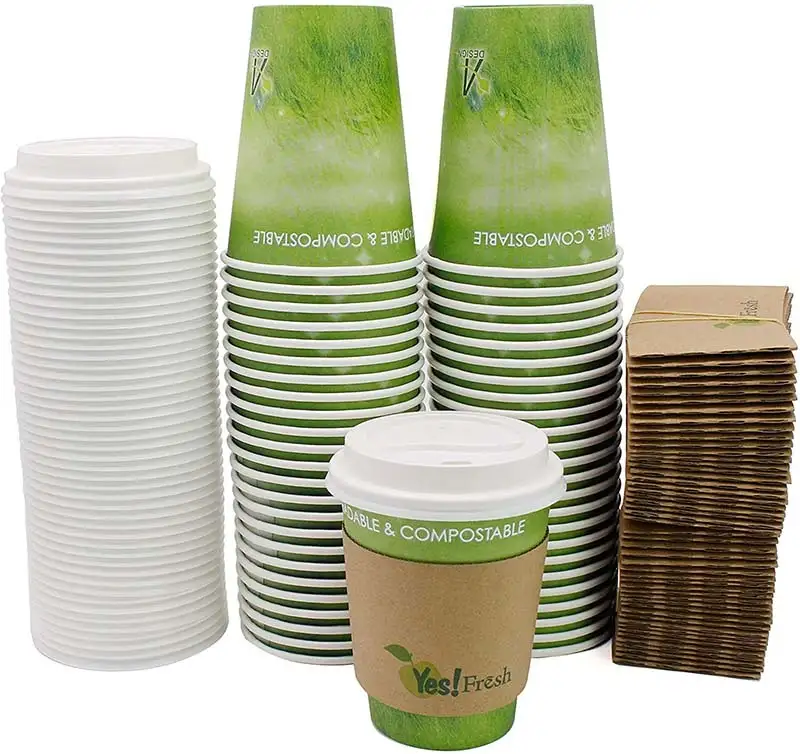 Uchampak- Paper cup Custom Logo Paper Container Square Paper Bowl Green Gold Dark Wall Craft STYLE Food Single wall cup 1