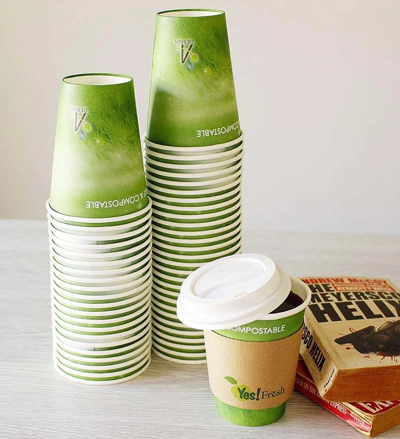 Uchampak- Paper cup Custom Logo Paper Container Square Paper Green Gold Dark Wall Craft STYLE Food Single wall cup 1