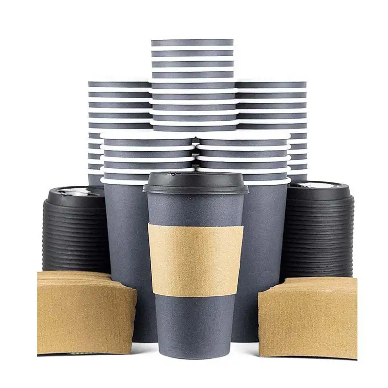 Uchampak- Papírový kelímek Vlastní logo Papírová nádoba Papírová miska Zelená Zlatá Tmavá zeď Craft STYLE Jídlo Jednostěnný kelímek1 1