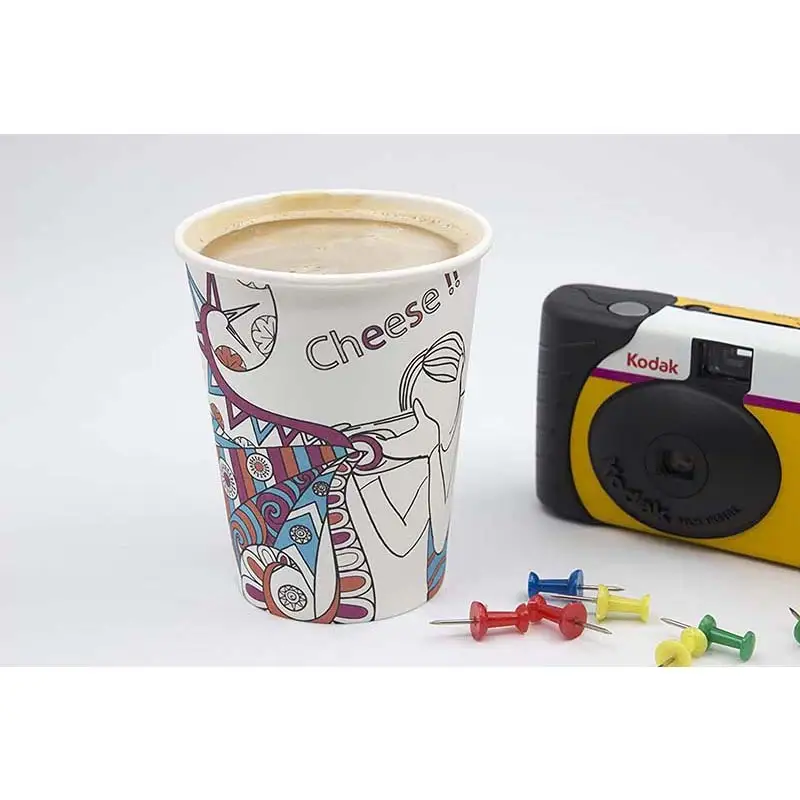 Uchampak - Koobka Kafeega Waraaqda ah ee la Tuuri karo oo dabool leh, Koob Cabbitaan oo Kulul/ Qabow oo Biyaha loogu talagalay Koob derbi keliya ah 1