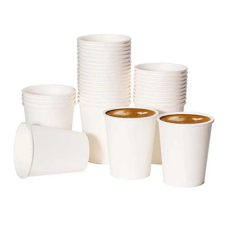 Uchampak - Kofin da za a iya zubar da takarda, Kofin shan abin sha mai zafi/sanyi don Ruwa Kofin bango ɗaya 1