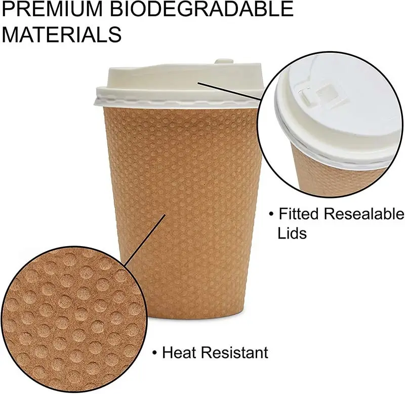 double wall compostable coffee cups at Wholesale Prices | Uchampak 6