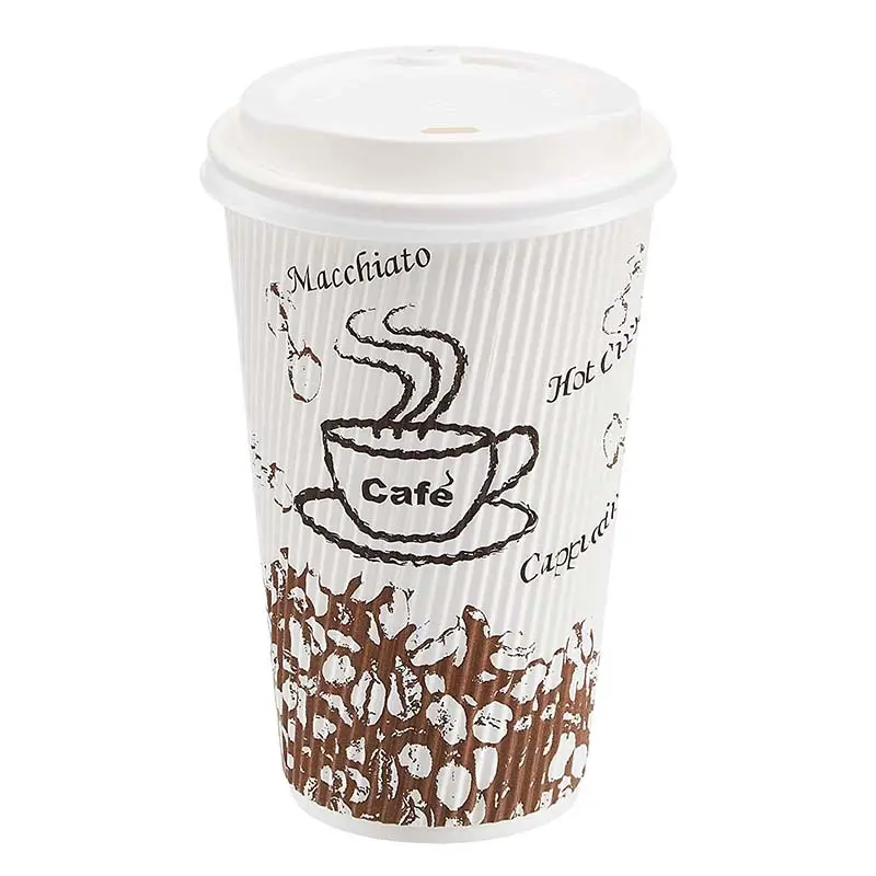 Uchampak |  black ripple coffee cups  3