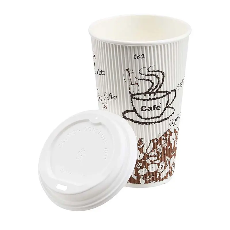 Uchampak |  black ripple coffee cups  6