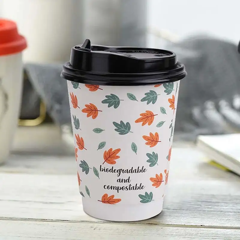 Uchampak- Hot Coffee Paper Cup Lahlang Habeli Wall Stamping Custom Logo 8oz 12oz Time Packaging Single wall cup 1