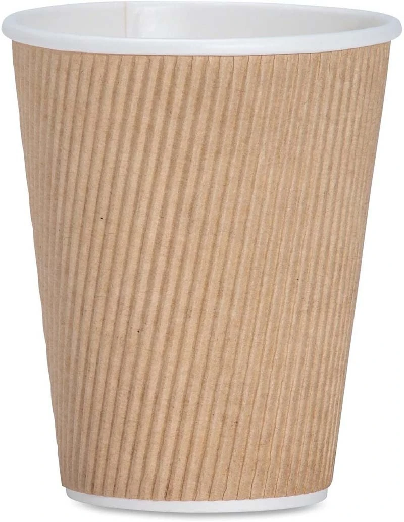 Uchampak- BROWN 16 oz Disposable Coffee Cups with Lids - Insulated Double Wall 16oz Paper Coffee Cups 1