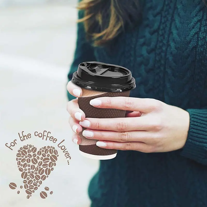 Custom 12oz black ripple cups  Manufacturer | Uchampak 4