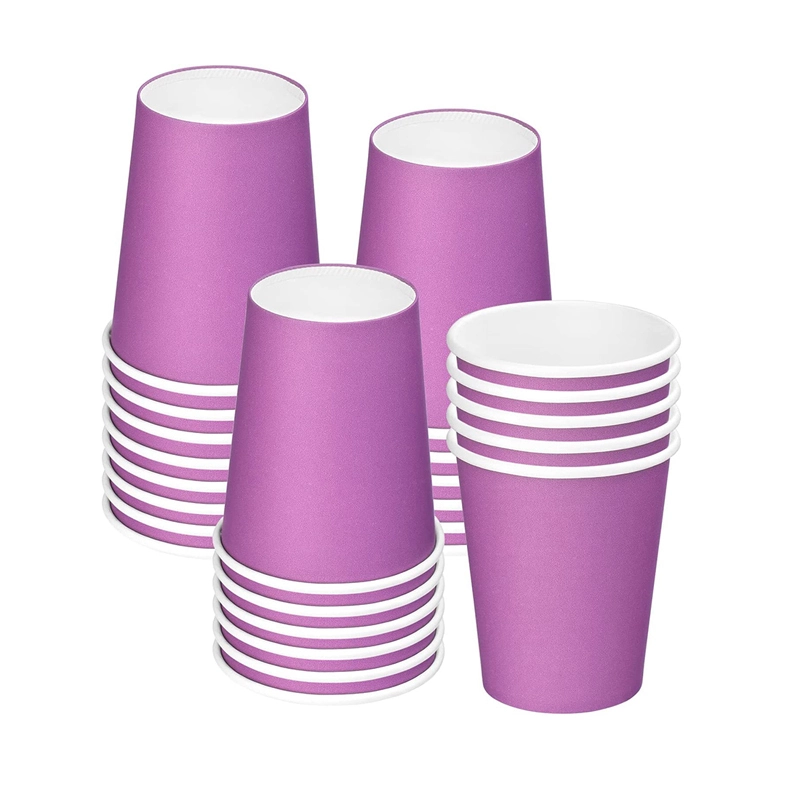 Uchampak- White paper disposable cups-hot/cold beverage cups for water, juice, coffee parties or coffee Single wall cup1 1