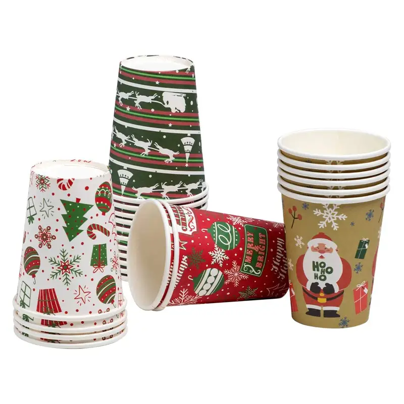 Uchampak - ceașcă de hârtie pentru cafea fierbinte, de unică folosință, logo personalizat cu perete dublu Toate cele 4 oz 8 oz 12 oz cu un singur perete1 1