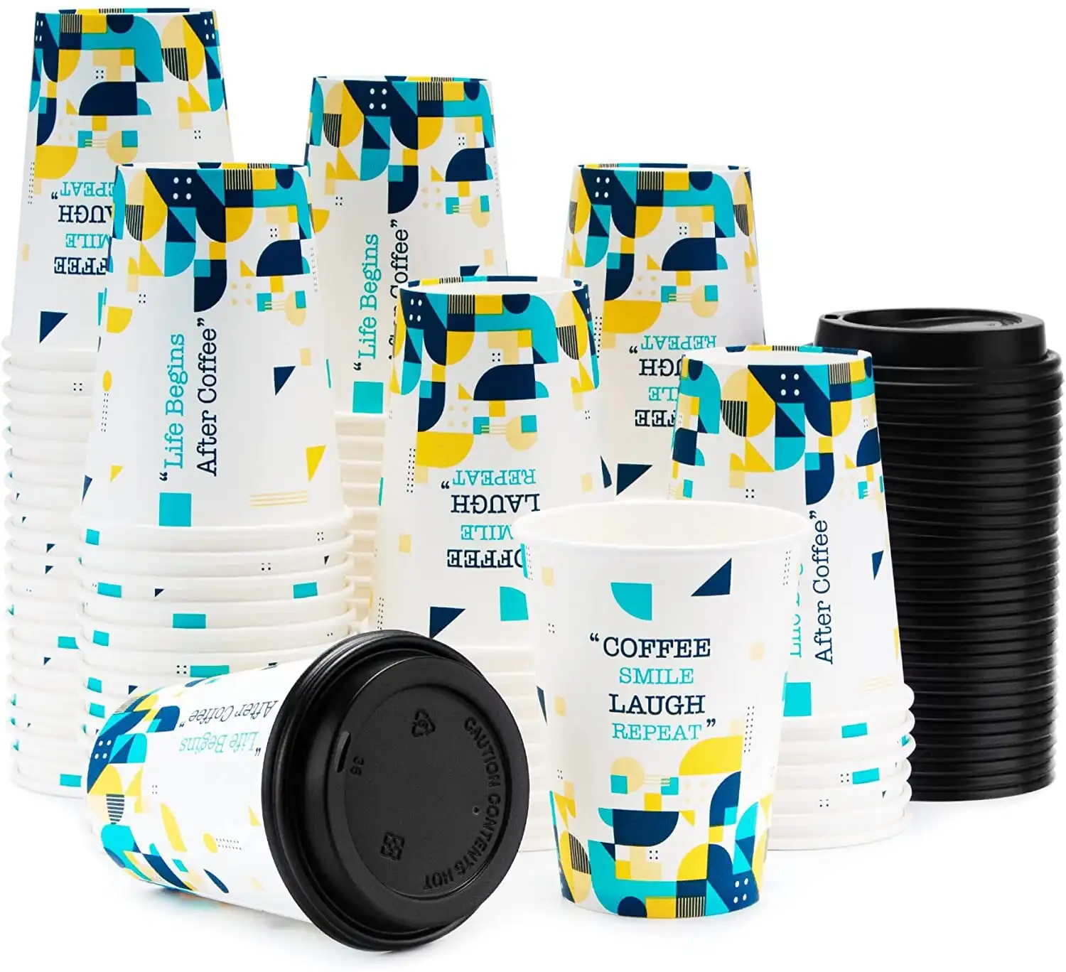 Uchampak- قىزىق قەھۋە قەغەز لوڭقىسى ھەممىسى 8oz 12oz 16oz 20oz ئىستاكانلارغا بارىدۇ قەغەز ئىستاكان بېسىش يەككە تام لوڭقىسى 1