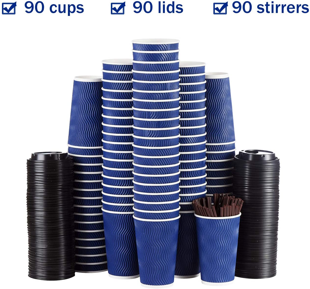 Uchampak |  12oz black ripple cups  8