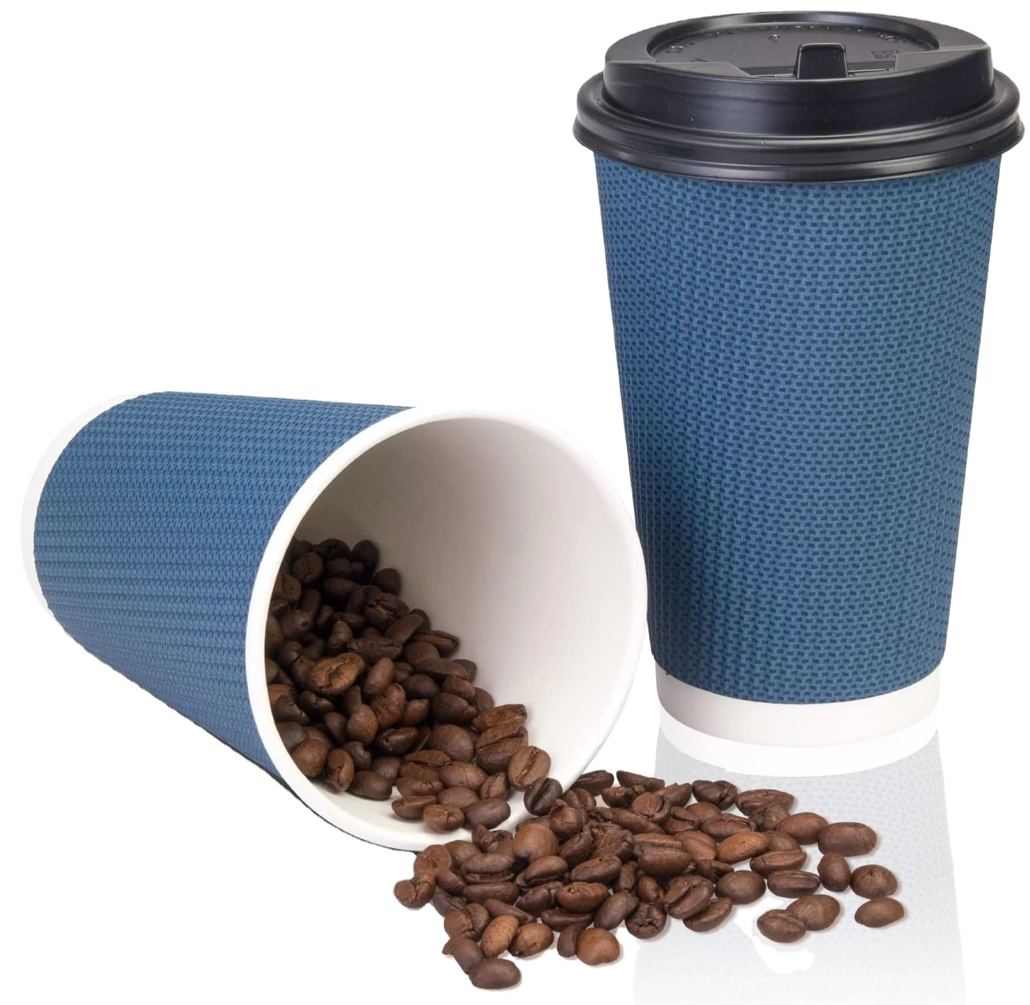 Uchampak - Hot Coffee Paper Cup Disposable ripple wal printed 12oz 16oz 20oz to go cups Printed cups Ripple wall cup 1