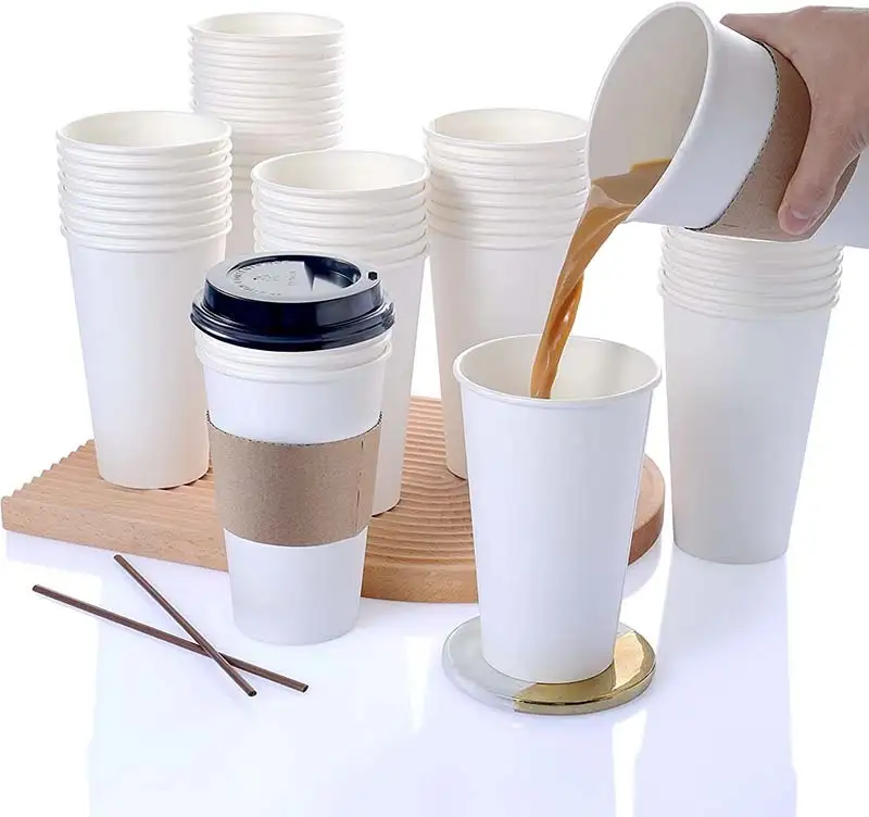 Uchampak- Makapu A Coffee Otentha ndi Zovala Zoteteza Kapu Yotetezedwa, 100%Yosungunuka &amp; Compostable Double wall cup 1