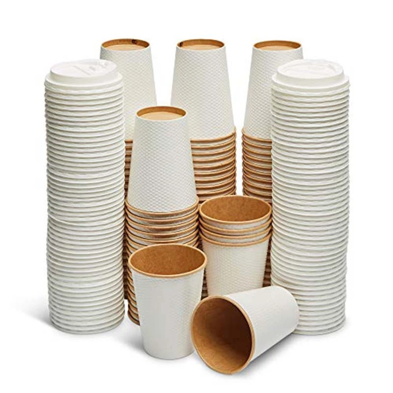 Uchampak - Hot Coffee Paper Cup Disposable Double Wall All 4oz 8oz 12oz Craft Gsm Style Time Packaging Double wall cup 1