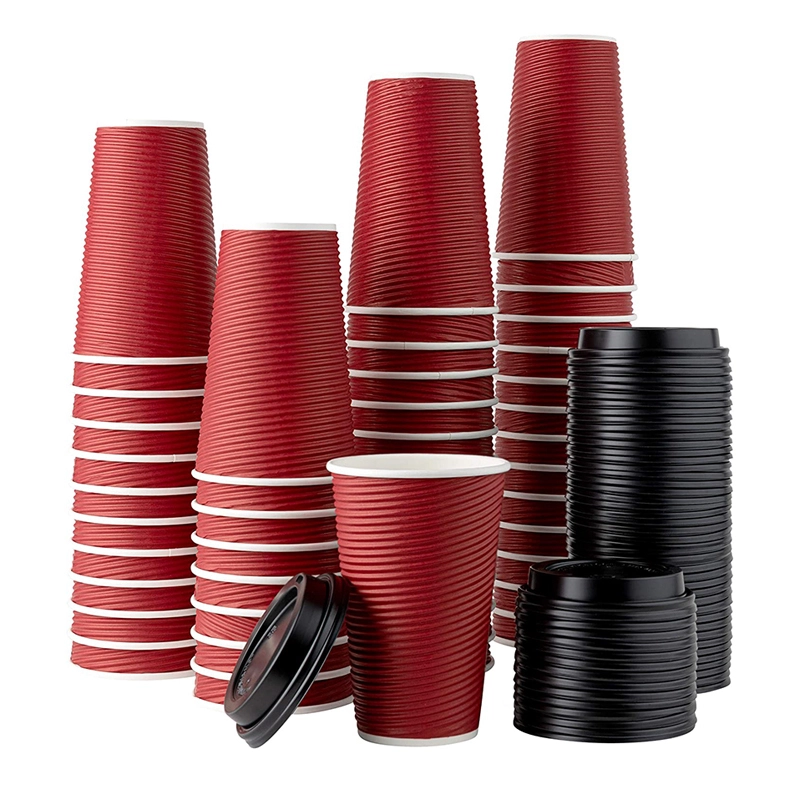 Uchampak- Hot Coffee Paper Cup Black Disposable Double Wall Gold Foil Stamping Custom Logo All 4oz 8oz 12oz Paper Cup1 1