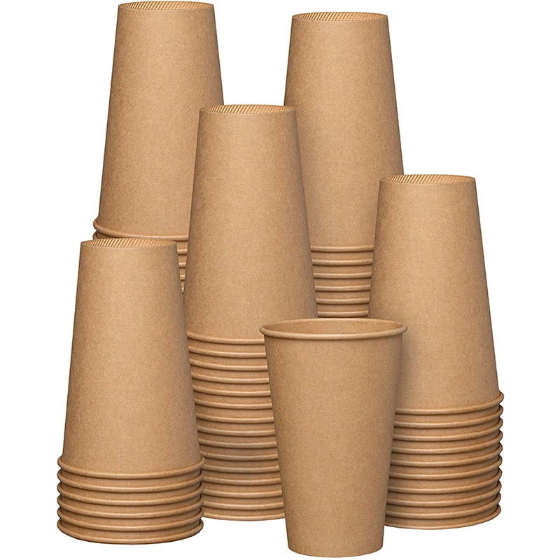 Uchampak - Hot Coffee Paper Cup Black Disposable Double Wall Stamping Custom Logo All 8oz 12oz Packaging Single wall cup 1