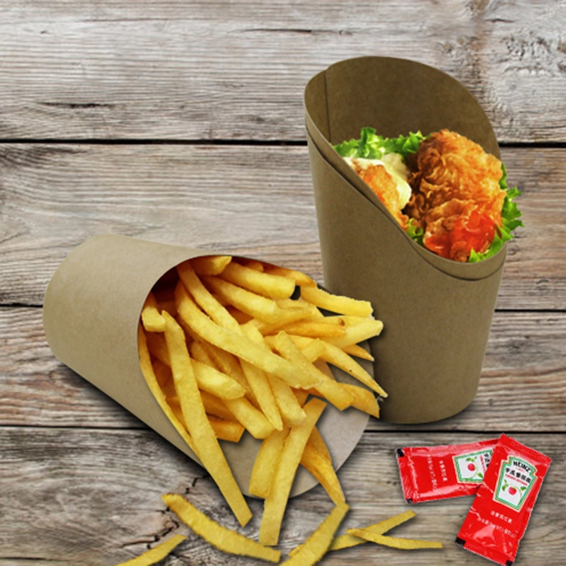 Uchampak - paper pommes frites paper bags or cone package Single wall cup 1