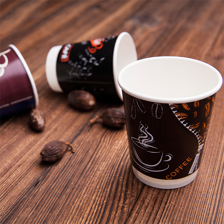 Uchampak - Прилагодено 8 oz 12oz 16oz двојни хартиени чаши за пиење со пластични капаци фабрички на големо Двоен ѕид 1