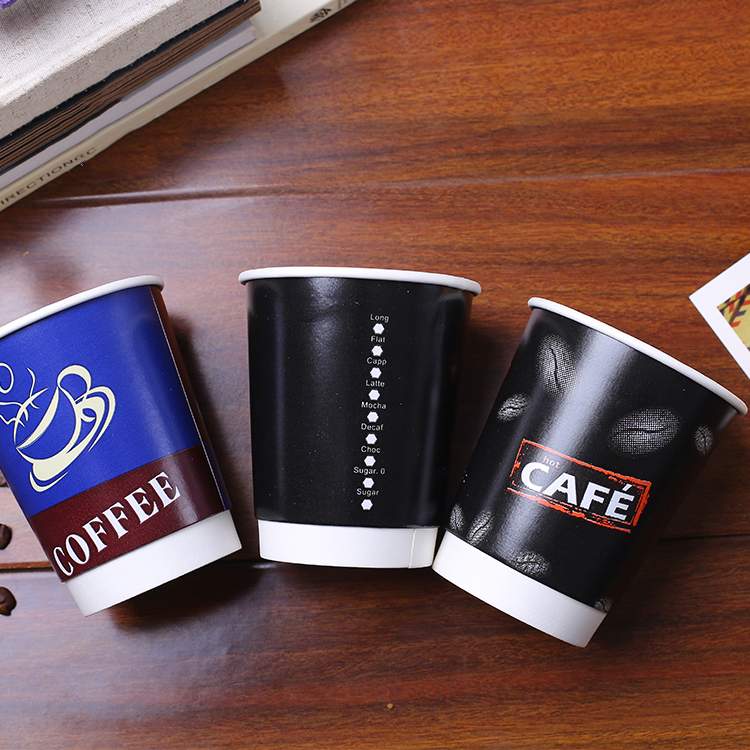 Uchampak - 8oz /12oz/16oz/22oz Double Wall Custom Logo Printed Kraft Disposable Paper Coffee Cup  Double wall cup 1