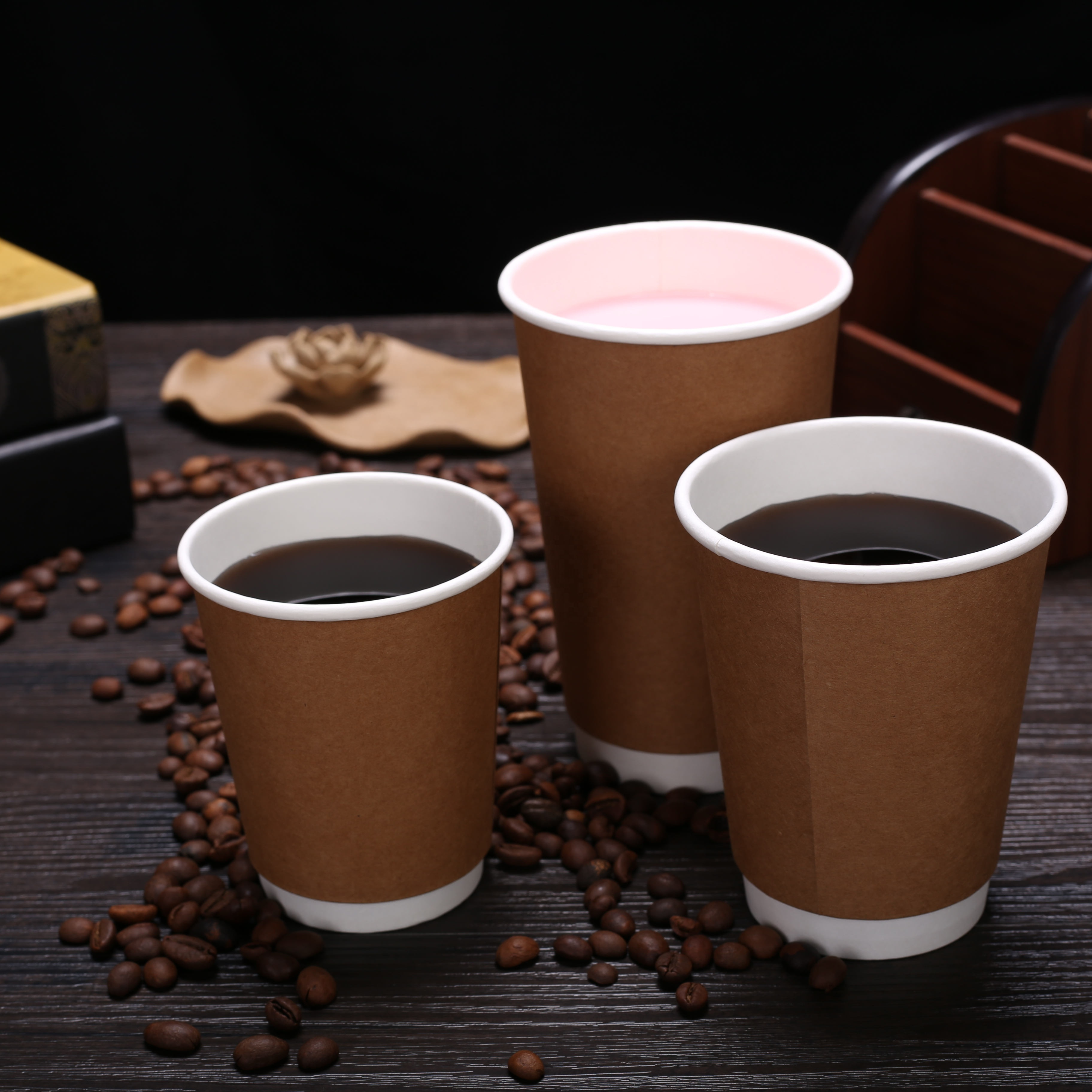 Uchampak - customized logo paper cup printed styrofoam cups double wall coffee cup from china suppliers Double wall cup 1
