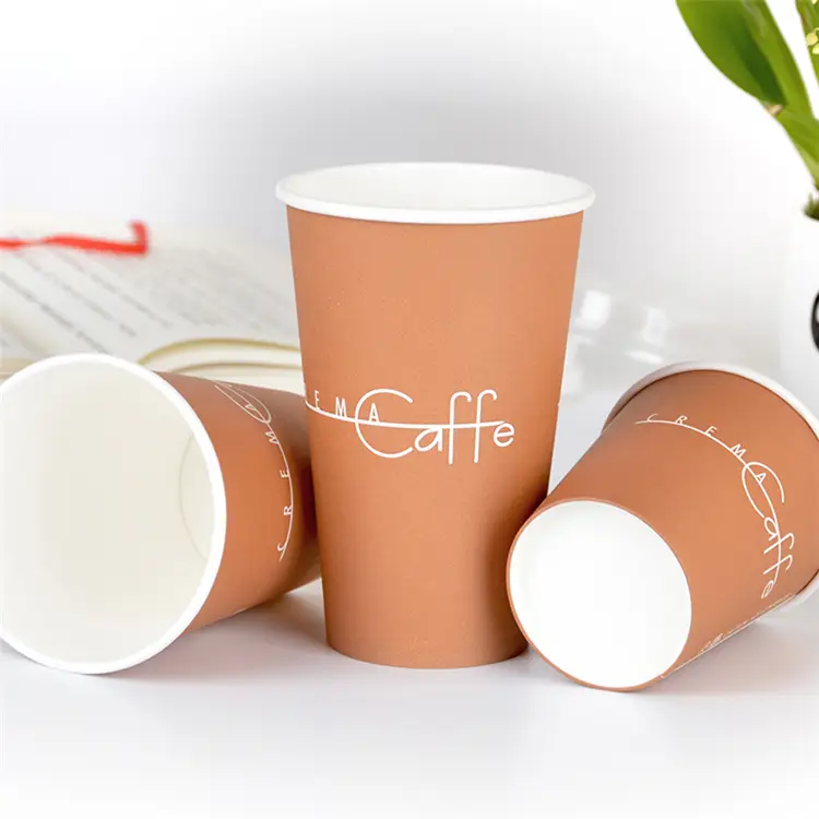 Uchampak - ripple double single wall disposable coffee paper cup Single wall cup 1