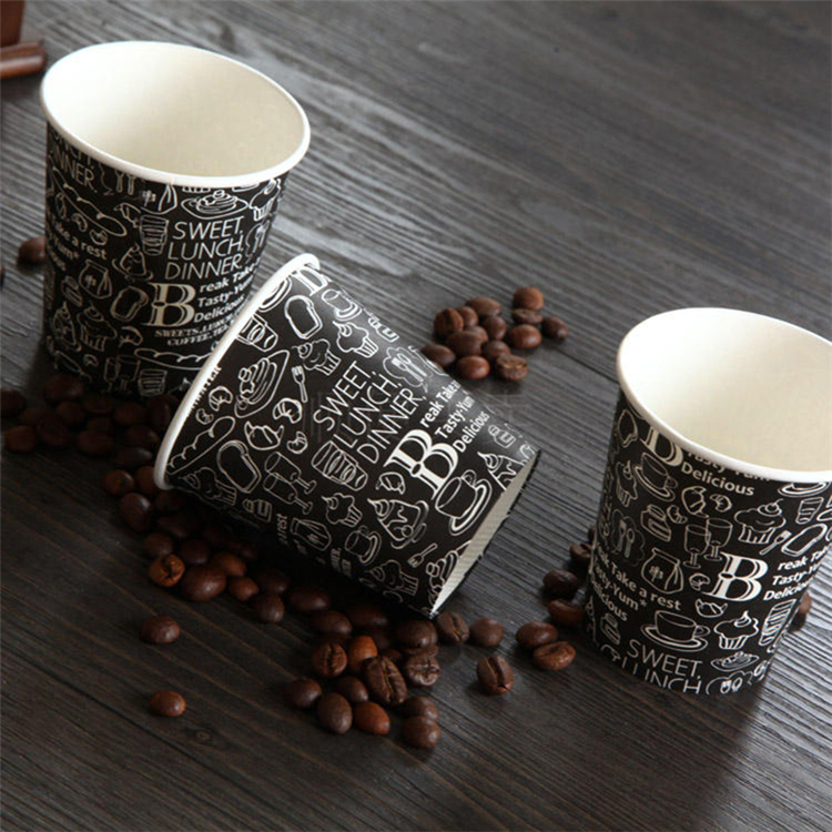 Uchampak - Hot 8 oz single wall white custom printed disposable 8oz coffee tea paper cup with lid 1