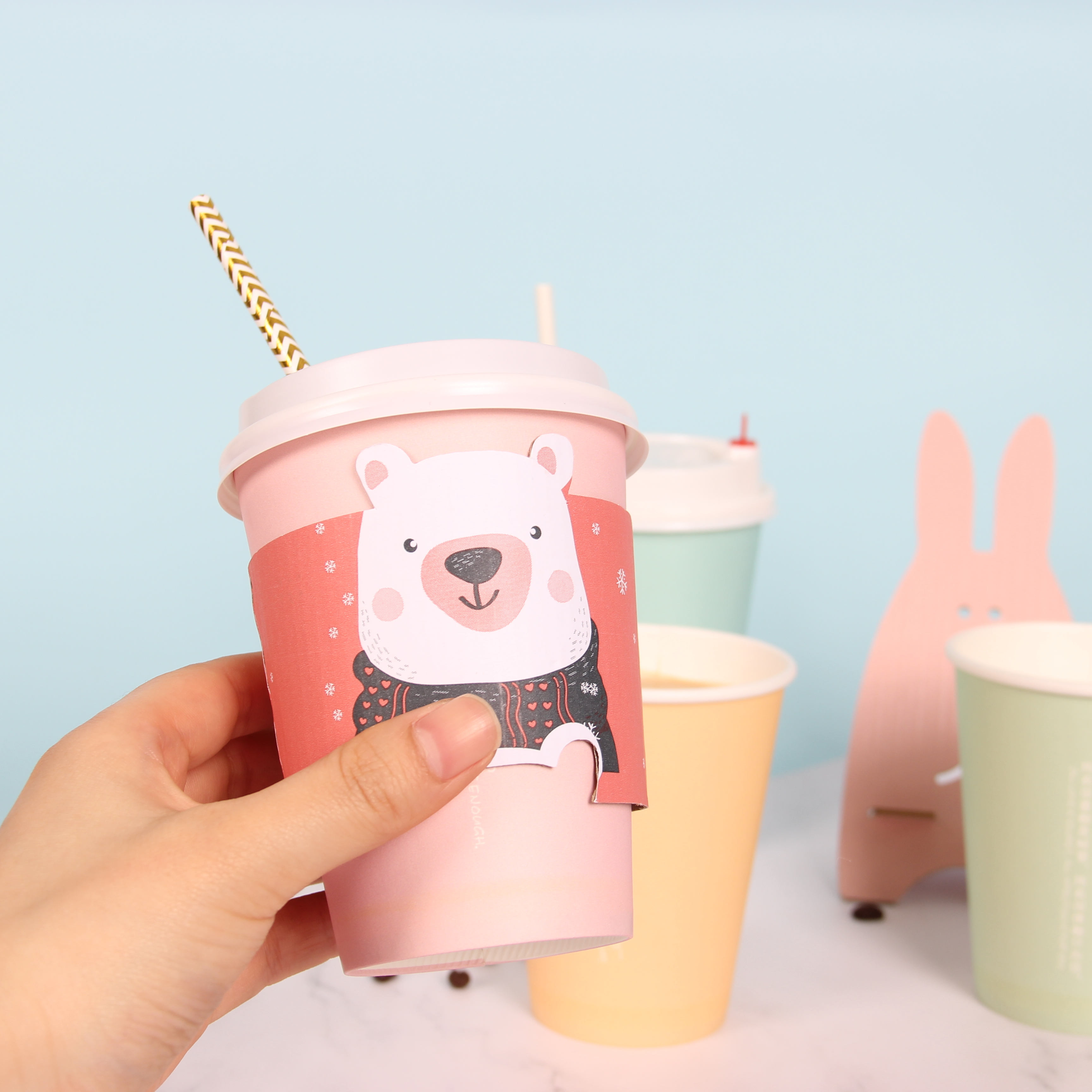 Uchampak - Přizpůsobený design 16oz Single Wall Kraft Hot Drink Take Away Papírový šálek na kávu Jednostěnný šálek 1