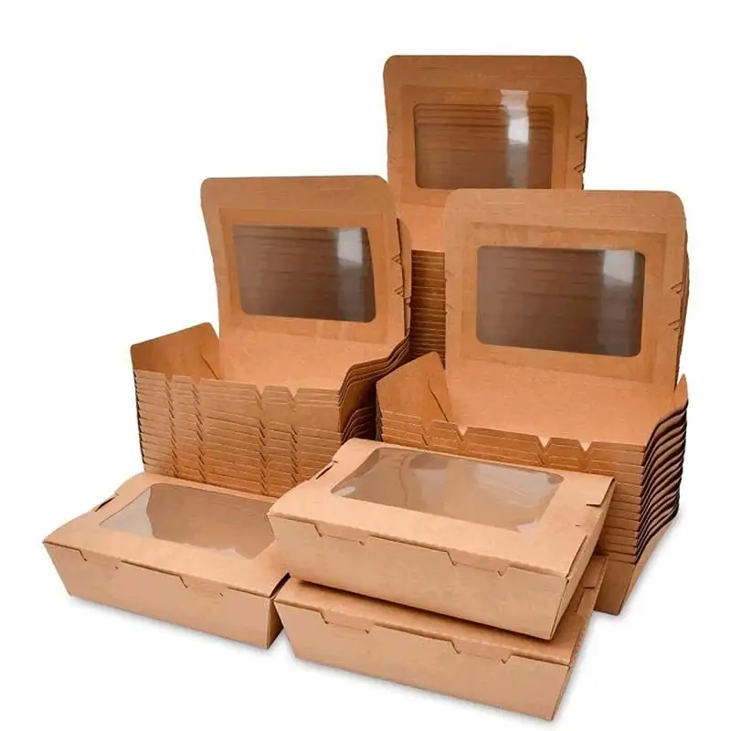 Uchampak - Disposable Takeout Togo Sushi Packaging Custom Take Away Bento Food Paper Takeaway Su Window &amp; Foldable Pak 1