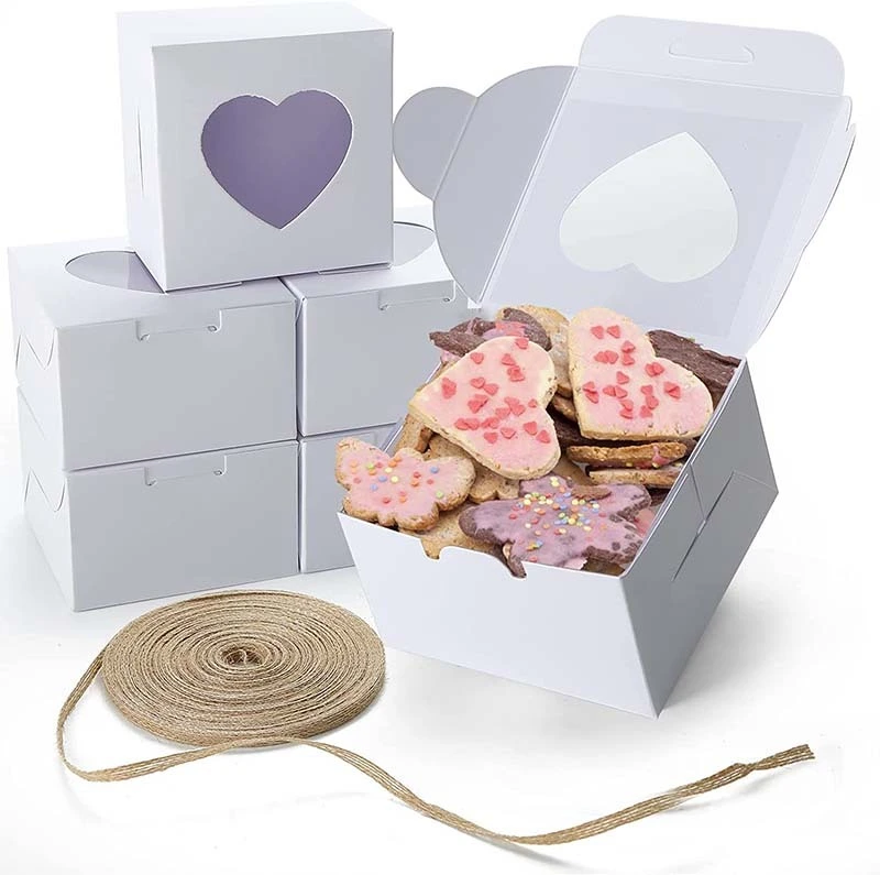 Uchampak- Cake Pastry Candy Takeaway Box Disposable Paper Sandwich Craft Carton  Triangle Sandwich Box With Window 1