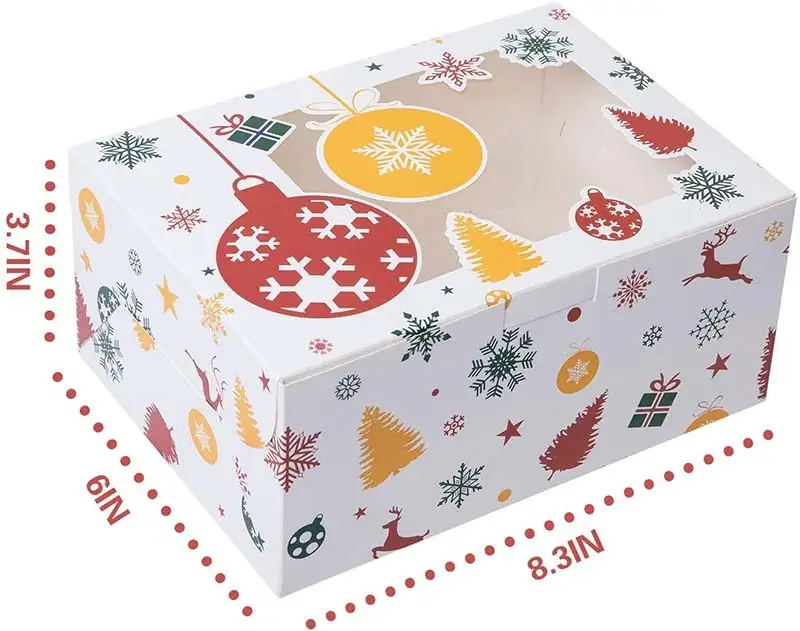 Uchampak- boks met venster papier boks vir pasteie en beskuitjie bokse Weggooibare wegneem sushi to go Venster &amp; Opvoubare Pak 1