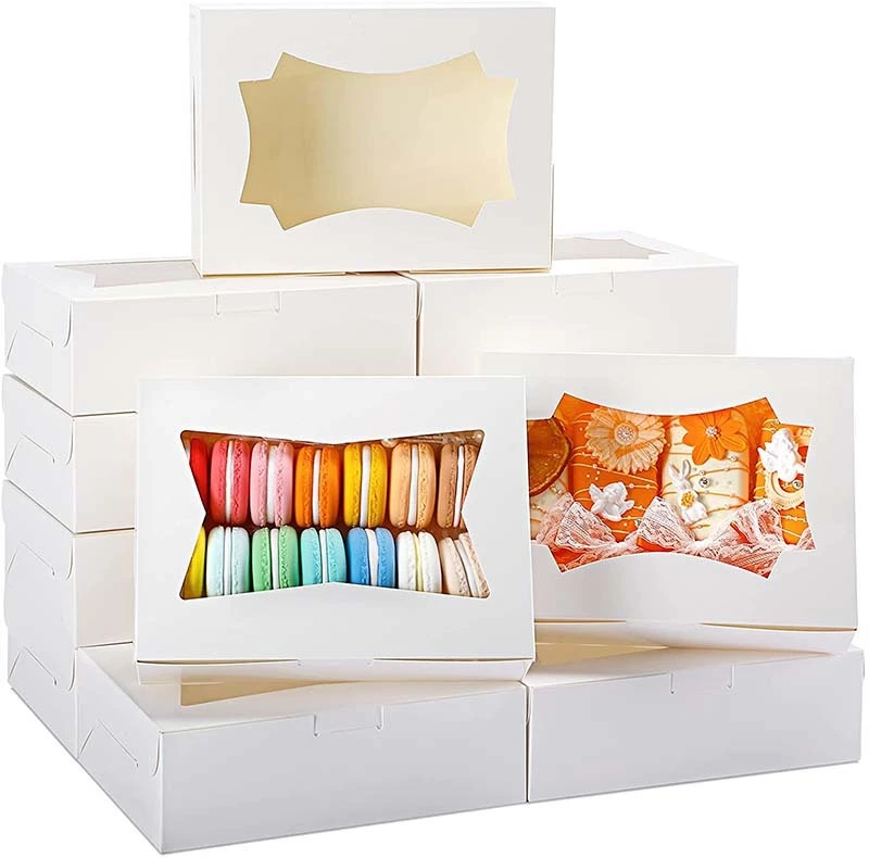 Uchampak- Disposable take away sushi to go box with window Natural paper box for pies and biscuit Window &amp; Foldable Pak 1