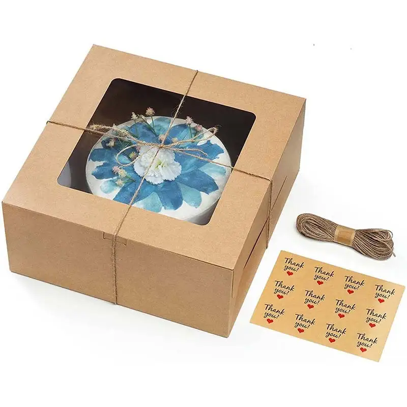 Uchampak- recyclable kraft charta brunneis Sushi arca prandii arca takeaway cibum continens charta continens Fenestra &amp; Foldable Pak 1