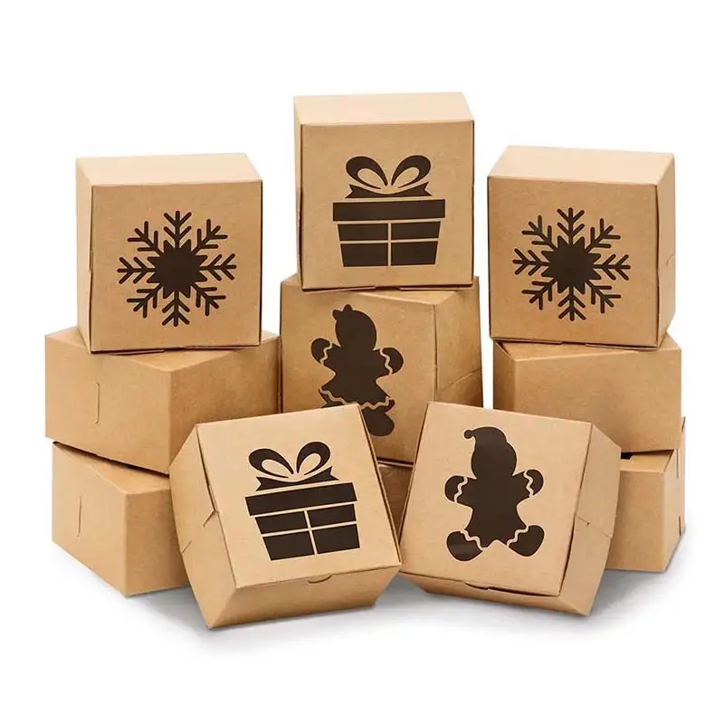 Uchampak - Cutie pliabila pentru tort sushi to go cutie potrivita pentru cutii de desert si biscuiti Cutie de tort Fereastra &amp; Pachet pliabil 1