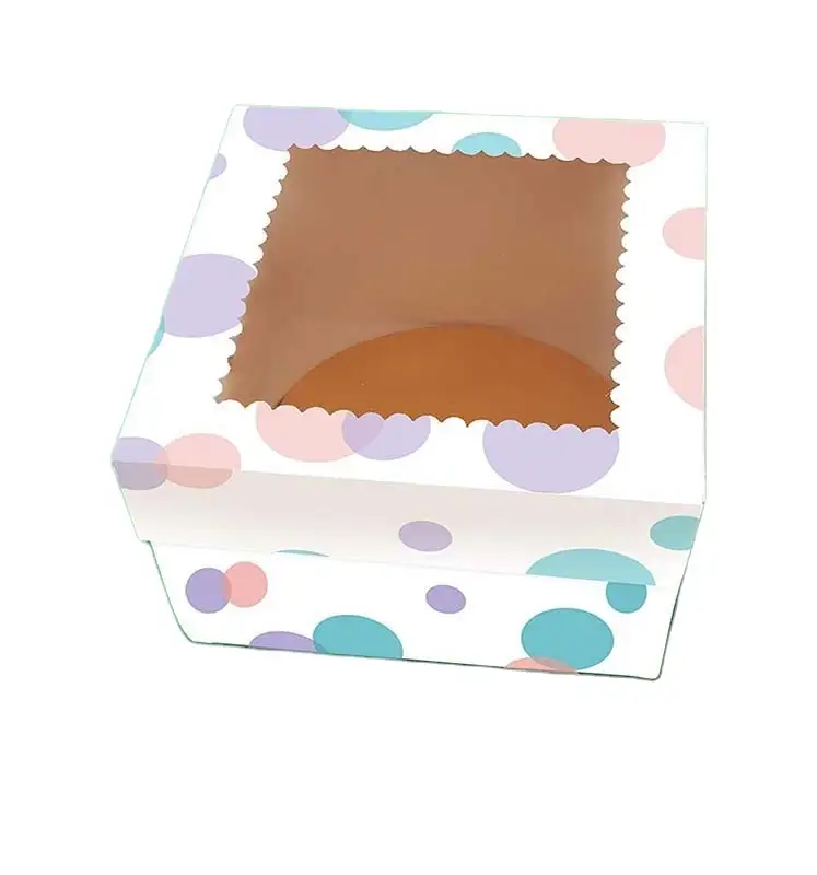 Uchampak - caixa gran de paper artesanal natural per a pastissos i caixes de galetes Caixa de sushi d'un sol ús per emportar Finestra &amp; Pak plegable 1